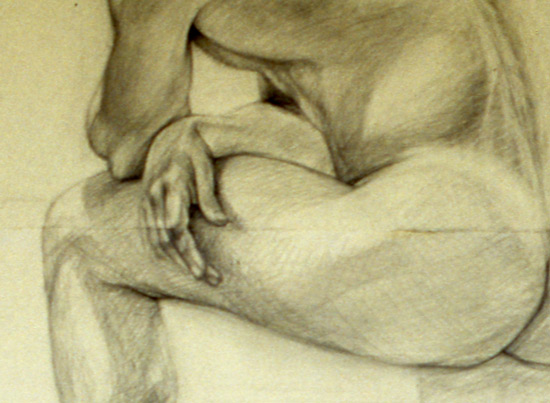graphite drawing from male model